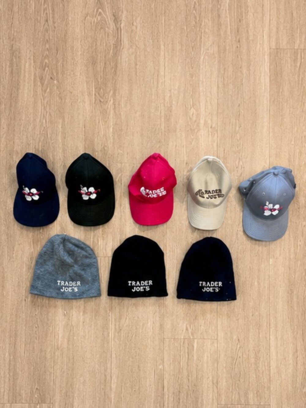 Trader Joe's Employee Hat Lot | 8 Caps & Beanies | Crew Apparel